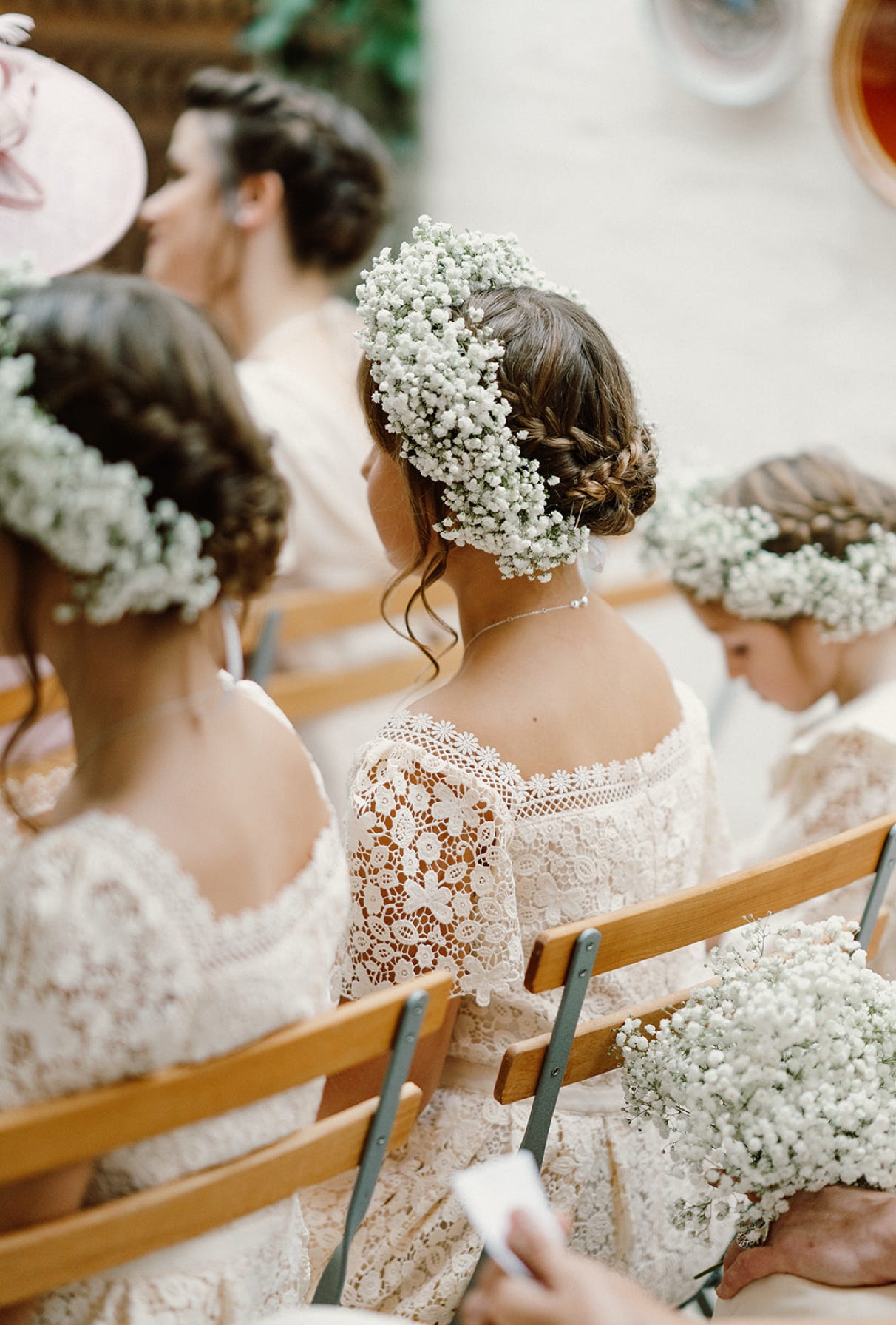 gypsophilia flower girls headdress 